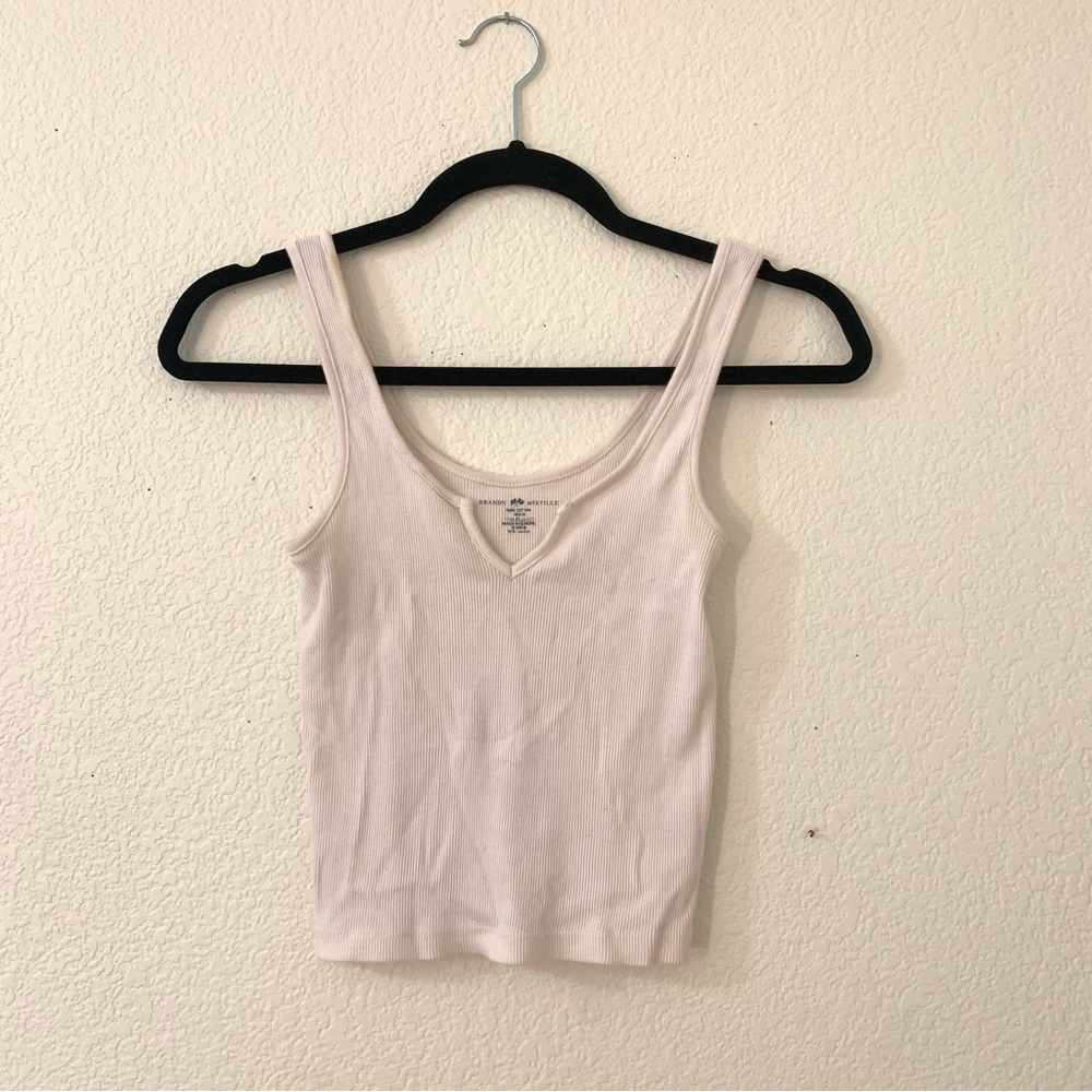 brandy melville light pink v neck tank top